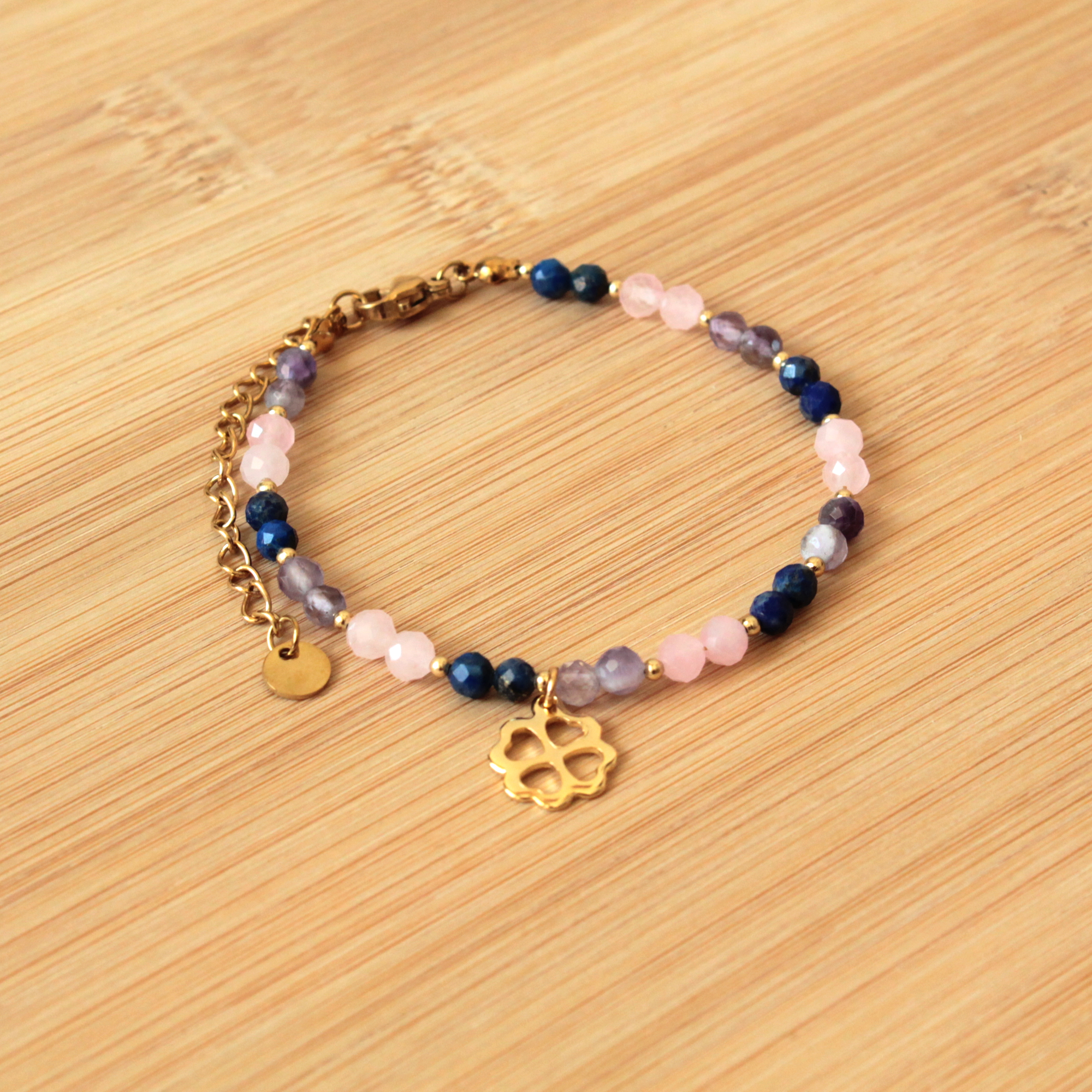 Bransoletka Przyjaźni · Lapis Lazuli, Kwarc Różowy, Ametyst